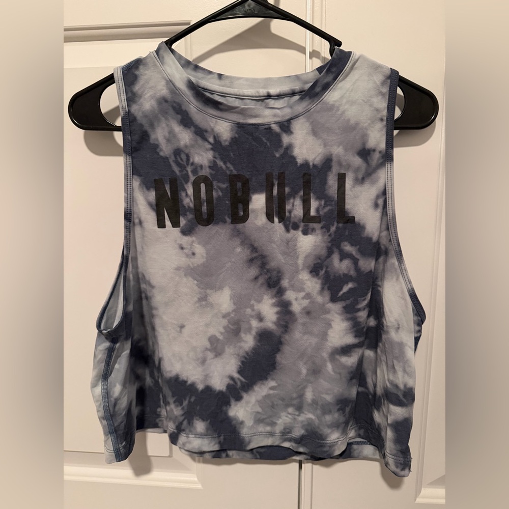 EUC NOBULL Women's Dark Blue Tie-Dye Muscle Tee Sz M